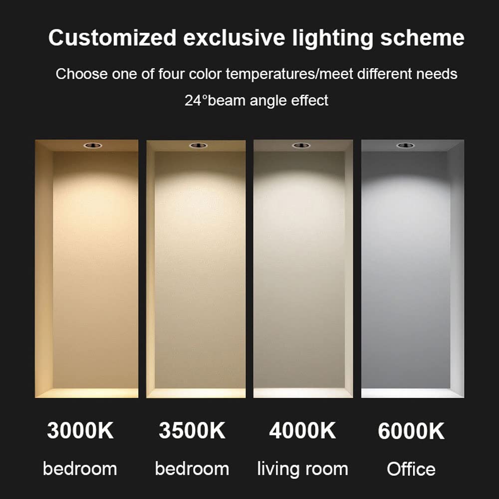 12 Sztuk 3,5-Calowej Lampy Wpuszczanej Led Z Gimbalem, Obrotowa, Regulowana Lampa Wpuszczana W Źrenicę Oka, 10 W/20 W/30 W/40 W, Lampa W Kształcie Trąby Słonia,