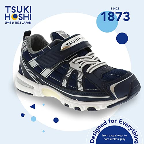 TSUKIHOSHI Storm Kids Shoes - Strap-Closure Machine-Washable Kids Sneakers with Wide Toe Box and Slip-Resistant, Non-Marking Outsoles, Navy/Silver - 1.5 Little Kid (4-8 Years)3