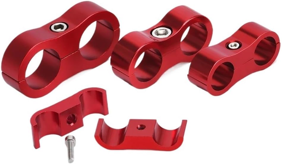 Spark Plug Wire Holder 10pcs AN4 6 8 10 12 Braided Rubber Hose Line Clamp Aluminum Anodized Separator Divider Kit(AN10 BLACK)