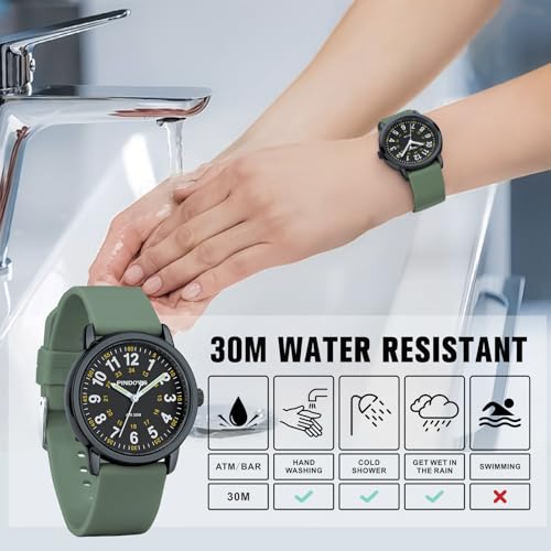 PINDOWS Women's Nurse Watch with Luminous Dial, 12/24 Hour Display, Waterproof Silicone Band for Medical Professionals - Image 3