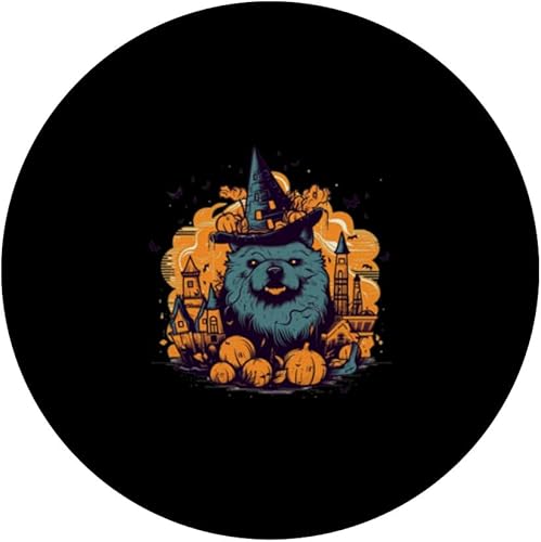 Miniatura 3 de Chow Chow Witch Halloween Costume Dog Puppy Men Women Kids PopSockets Swappable PopGrip