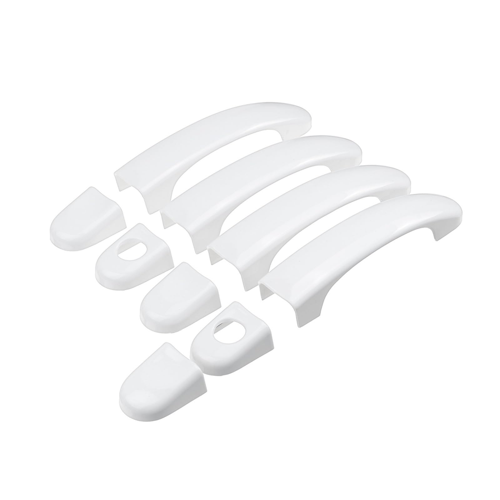 Drezzo Car Exterior Door Handle for VW for Transporter T5 T6 for Caddy 6 7 8 9pcs/Set Car 4 Door Handle Covers Trim White(4)