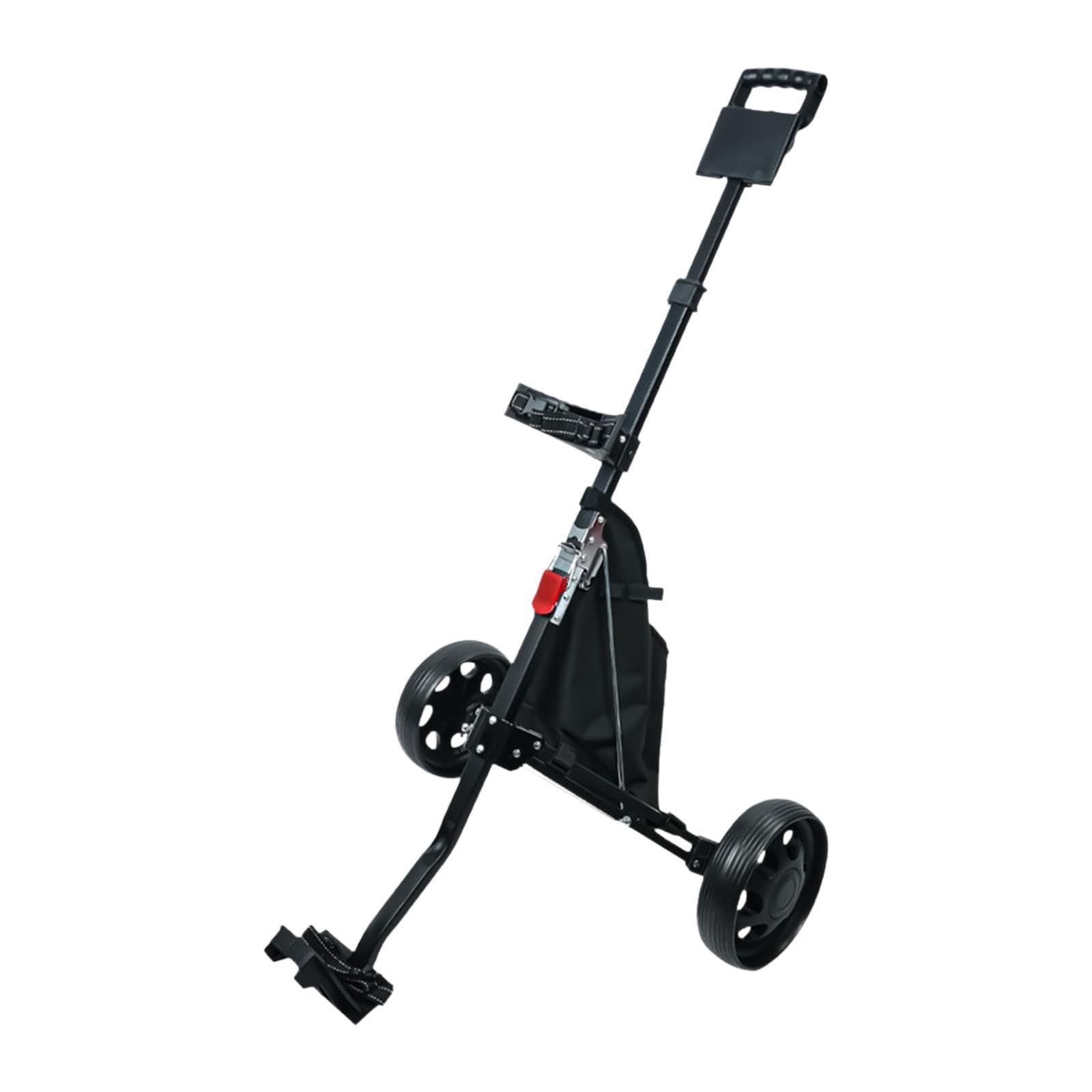 RNXRZANK 2 Wheel Golf Cart for Bag Transport, Compact Pulling Trolley for Golf Accessories, Black
