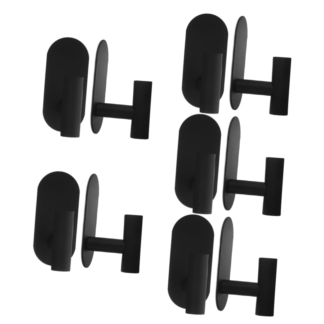 Hemobllo 5 Set Gancio Adesivo in Acciaio Inossidabile A Forma Di Opaco Asciugamano Ganci Da Abbigliamento Sospeso Gancio Decorativo Gancio Per Asciugamani Da Doccia Zaino Nero 2 Pezzi*5