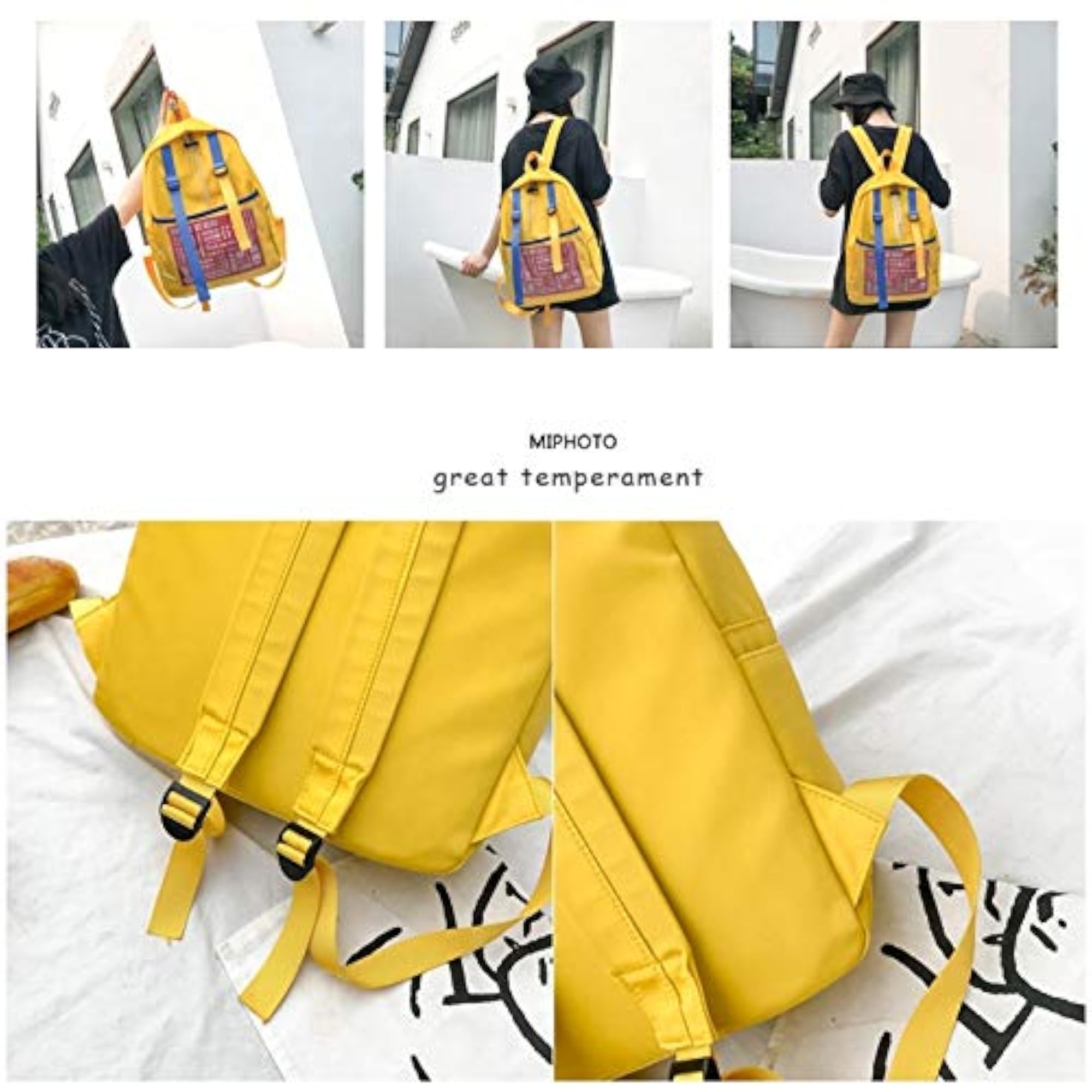 Graffiti Words Pattern Double Shoulders School Bag, Travel Backpack