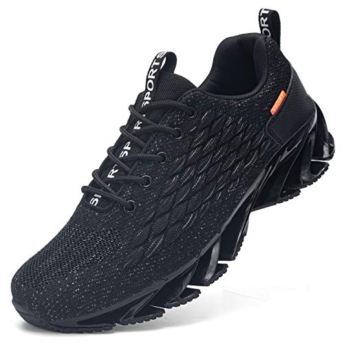 Kefuwu Zapatos de Running para Hombre Transpirables Aire Libre y Deportes Correr Asfalto Casual para Deportivas de Malla(Negro 42)