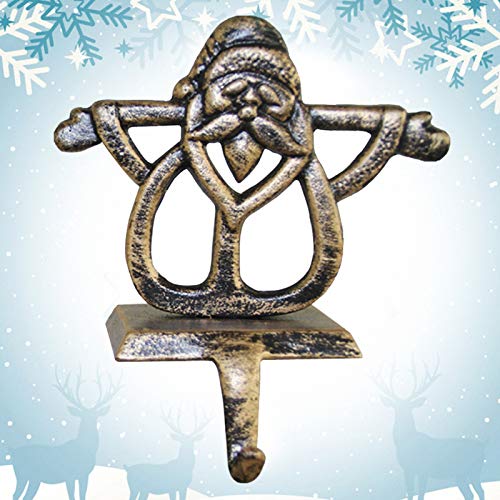 Wrightus Christmas Decorations Christmas Stocking Holder Metal Christmas Stocking Hangers for Mantle Fireplace Free Standing Deer Snowman Santa Snowflake Indoors Vintage (Snowman)