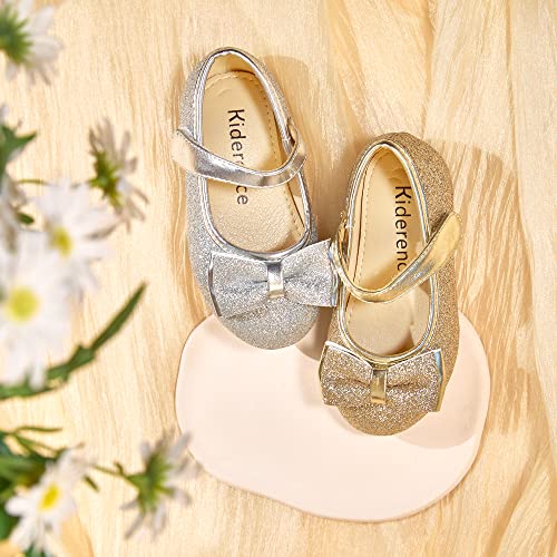 Kiderence Toddler Girl Shoe School Party Girls Flat Flower Girl Mary Jane Dress Gold Shoes 8M #TOP5