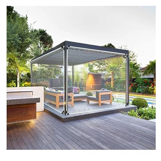 Tendalino Per Porta Ingresso In Policarbonato - 50x100 Cm, Trasparente, Antipioggia, Design Moderno - Foto 4