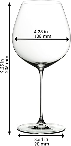 Miniatura 9 de Riedel Copas de vino Veritas Pinot Noir de cristal de cristal, 2 unidades (paquete de 1), transparente