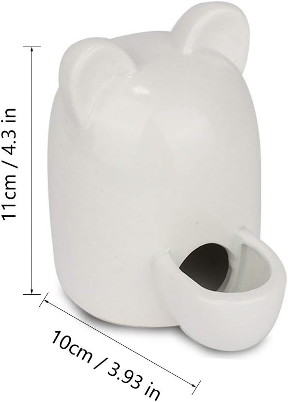 Jsleid Guinea Pig Water Bottle Ceramic, Hamster Ceramic Automatic Water Dispenser, Hedgehog Water Bottle Ceramic White, Hedgehog Water Bottle Ceramic, for Hedgehog, Guinea Pig, Hamster, Cat, 300ml - Image 4