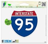 Interstate 95 Route Vinyl Car Bumper Window Sticker 2" x 2"