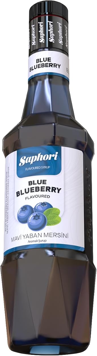 Saphori Kokteyl Şurubu Kahve Şurubu 700 ML Aroma, Tatlandırıcı şurup, Gazlı içecekler ve Çaylar İçin Aroma verici (Mavi Yabanmersini)