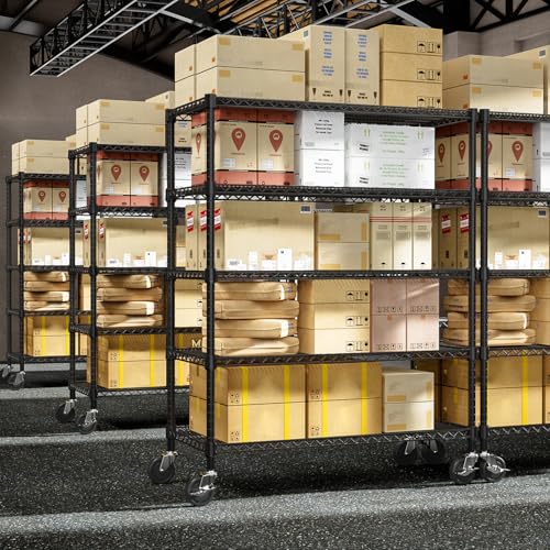 Image of M MZG 53 inch W Garage Shelving 5 Tier Industrial 2200LBS Metal Shelving Units for Commercial, Basement, Pantry, Warehouse, School, Black Heavy Duty Easy Assembly 53.2 inch W x 23.6 inch D x 73.6 inch H