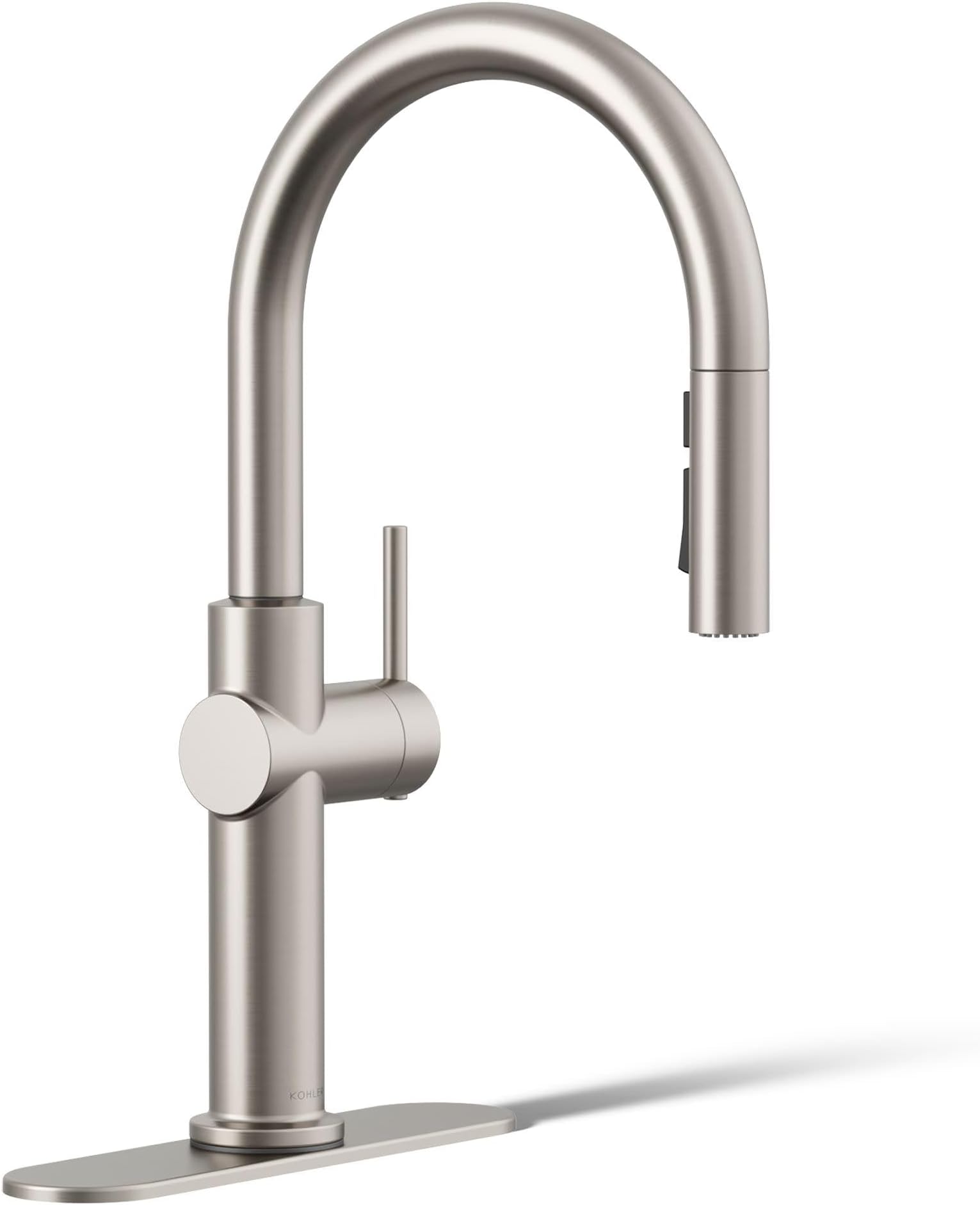 KOHLER 22972-VS Crue Pull Down Kitchen Pull-Down Sprayer with Multi Function Spray Head, Vibrant Stainless