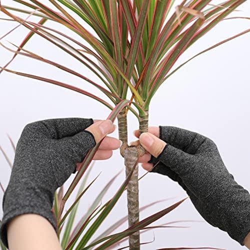 3 Pairs Arthritis Gloves Fingerless Compression Gloves Non-slip for Women Men, Compression Gloves Fingerless for Computer Typing, Dailywork, Hands and Joints Pain Relief