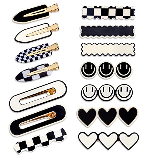 14 Pcs Hair Clips No Band Hair Clip Alligator Black White Checkerboard No Crease Cute Hair Clips Hair Barrettes For Women Girls Hair Styling Accessories And Makeup #TOP7