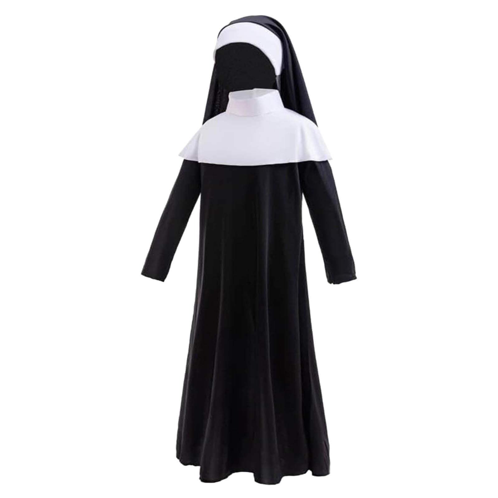 Fille, Déguisement Robe Noire Avec Col Et Coiffe Pour Filles, Confortable Toute La Saison