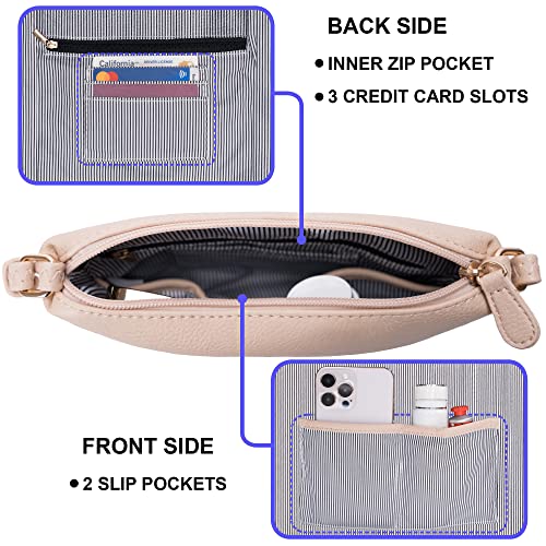 Image of Solene Small Multi Zipper Pocket Crossbody Bag with Adjustable Strap, Lightweight Travel Purse, Daily Small Messenger Pouch