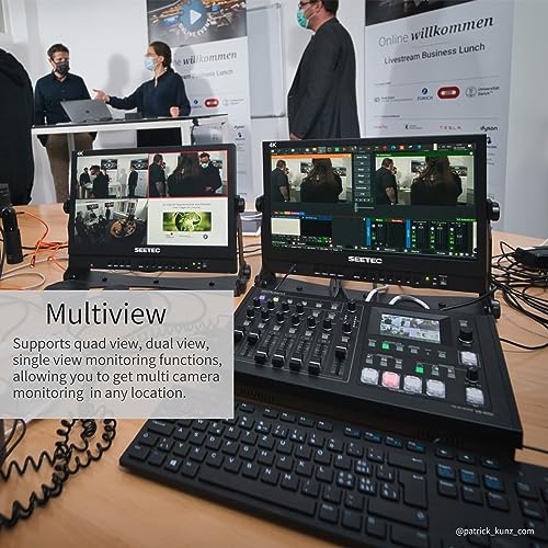 Image of ATEM156 15.6 Inch Live Streaming Broadcast Director Monitor with 4 HDMI Input Output Quad Split Display for ATEM Mini Pro Video Switcher Mixer Studio Television Production