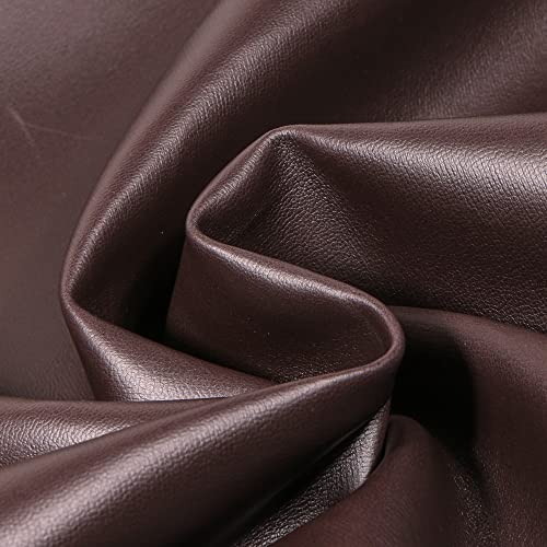 Craftine Tissu Simili Cuir Souple et épais uni Roma Marron Chocolat - par 50 cm
