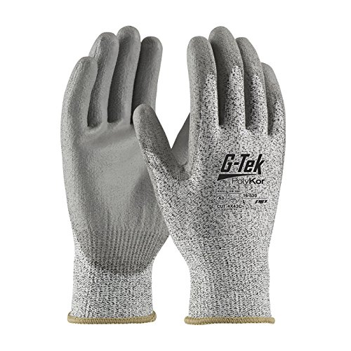 PIP G-Tek 16-530/L, Seamless Knit PolyKor® Blended Glove with Polyurethane Coated Flat Grip on Palm & Fingers