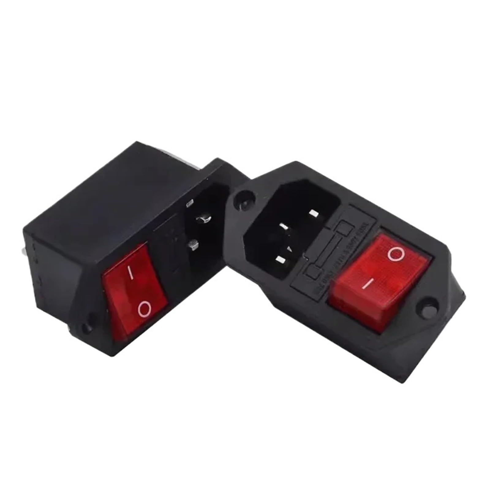 Toma De Corriente CA En Forma Barco Con Interruptor ON-OFF - Conector Basculante 3 Pines Lámpara Roja Y Fusible 10 A (5/20 Piezas)