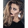 NVENF Halloween Earrings Spooky Beaded Ghost Pumpkin Dangle Earrings for Women Handmade Bead Drop Earring Studs Costume Themed Party Jewelry Gifts (Ghost)