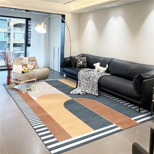 Tapis de chambre garçon bleu 50x80cm à motif géométrique
