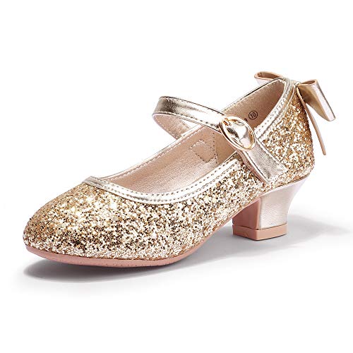 Image of PANDNAINJIA Girls Dress Shoes Toddler Heels Mary Jane Pumps