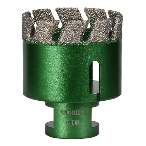 Abridor de agujeros soldado industrial para azulejos de piedra de porcelana, revestimiento de grano de diamante y diseño de rosca M14 de hasta 50 mm de diámetro, taladro cortador de agujeros para