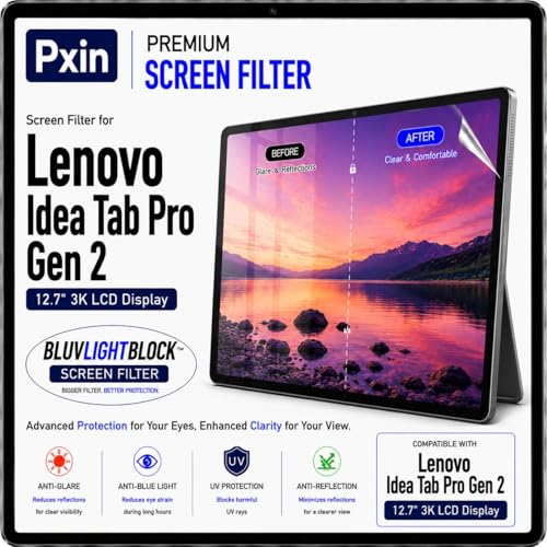 Image of Pxin Tablet Anti Bluelight and Anti Glare Screen Guard compatible with Lenovo Idea Tab Pro Gen 2 | BLUV Lightblock Tech | Scratch Proof | Prevents bluelight | Eye Protection | No Dry Eyes