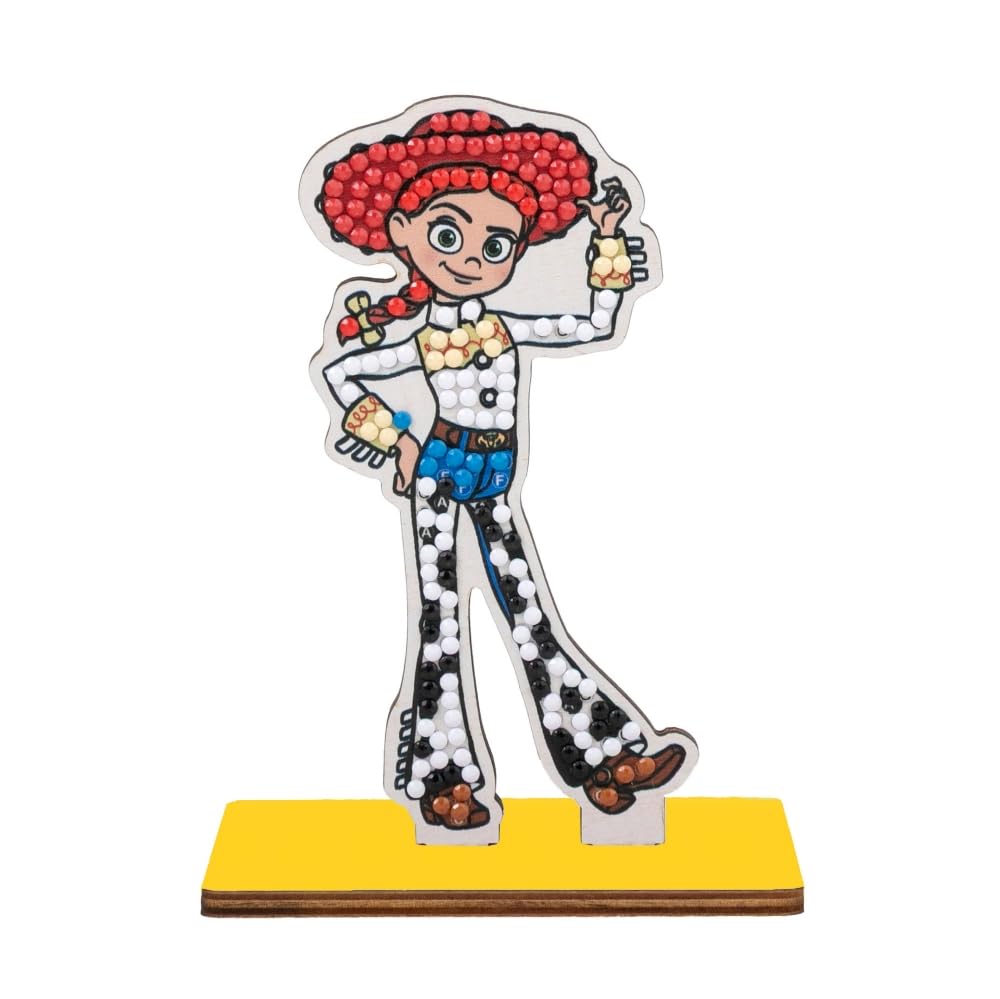CRYSTAL ART Jessie Buddies Kit Toy Story Disney, Wooden Buddy, 11cm, Art & Craft, Stocking Filler, Gift, Collectible