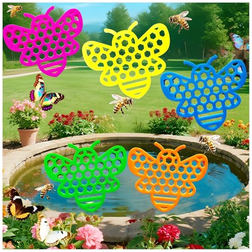 Floating Bee Island Watering Station - 5 Pack, Bee-Friendly EVA Foam, No Sinking, ​Drowning-Proof,...