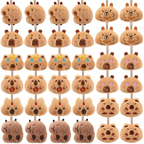 Sosation 36 Pcs Cute Capybara Plush Keychain Kawaii Capybara Charm