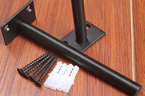 Mhmydz BXGZC-41 8 Pcs 6 Inch Black Solid Steel Floating Shelf Bracket Blind Shelf Supports - Hidden Brackets For Floating Wood Shelves thumb #3