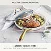 GreenPan Swift 12" Ceramic Nonstick Frying Pan Skillet with Lid, PFAS & PFOA-Free Healthy Cooking, Gold Stainless Steel Handle, Versatile Cooking Essentials, Dishwasher & Oven Safe, Cream #1