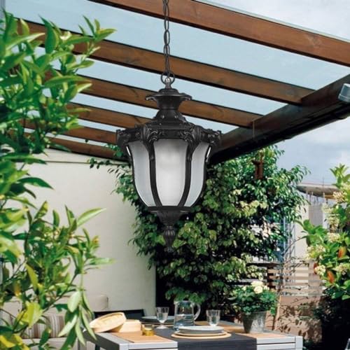 Lampe suspendue d'extérieur E27 étanche noire de 31.5cm - 2