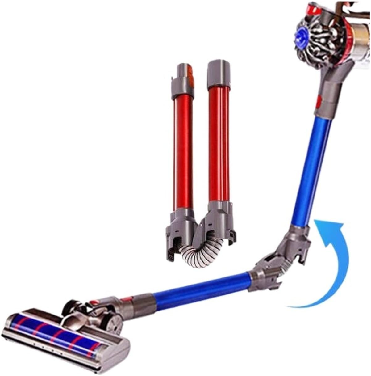 Vacuum Cleaner Extension Rod Replacement，Compatible For Dyson， V7 V8 V10 V11 Cordless VacuumFolding Extension Rod(Red)