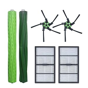HUAYUWA Vacuum Accessories Set Compatible with iRobot Roomba S9 S9+ Robot Vacuum Cleaner Replacement Parts, 1 Main Brush Set + 2 Side Brushes + 2 Filters