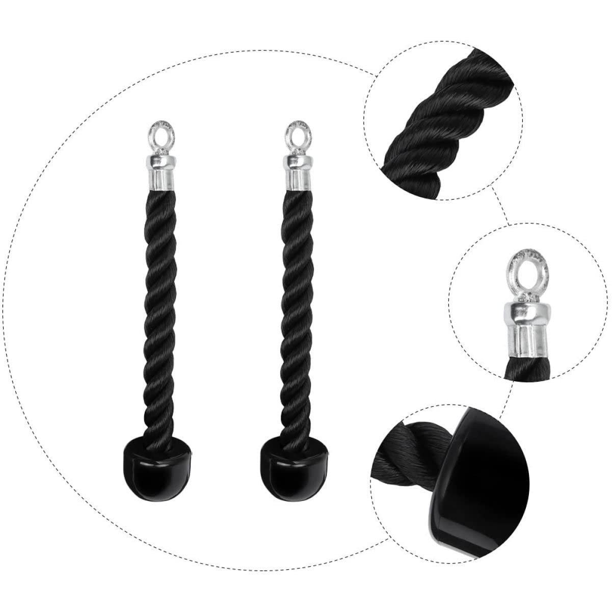 2 Piezas Cuerda Tríceps Trenzado Pzs Resistente Agarre Antideslizante Compatible Máquina Cable Gimnasio