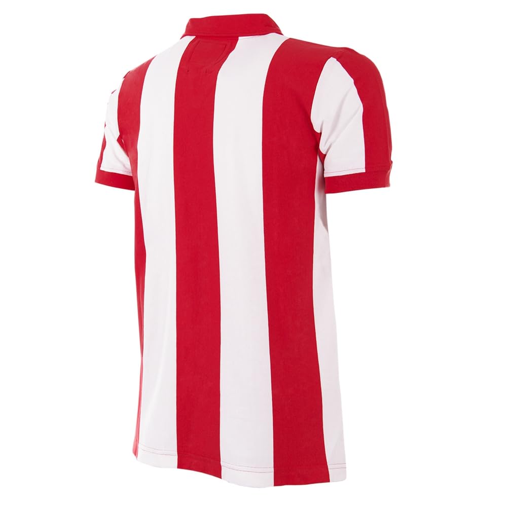 Copa - Camiseta de Fútbol - Hombre - Atletico Madrid 1970/71 - Retro - Manga Corta - Rojo/Blanco - 100% algodón