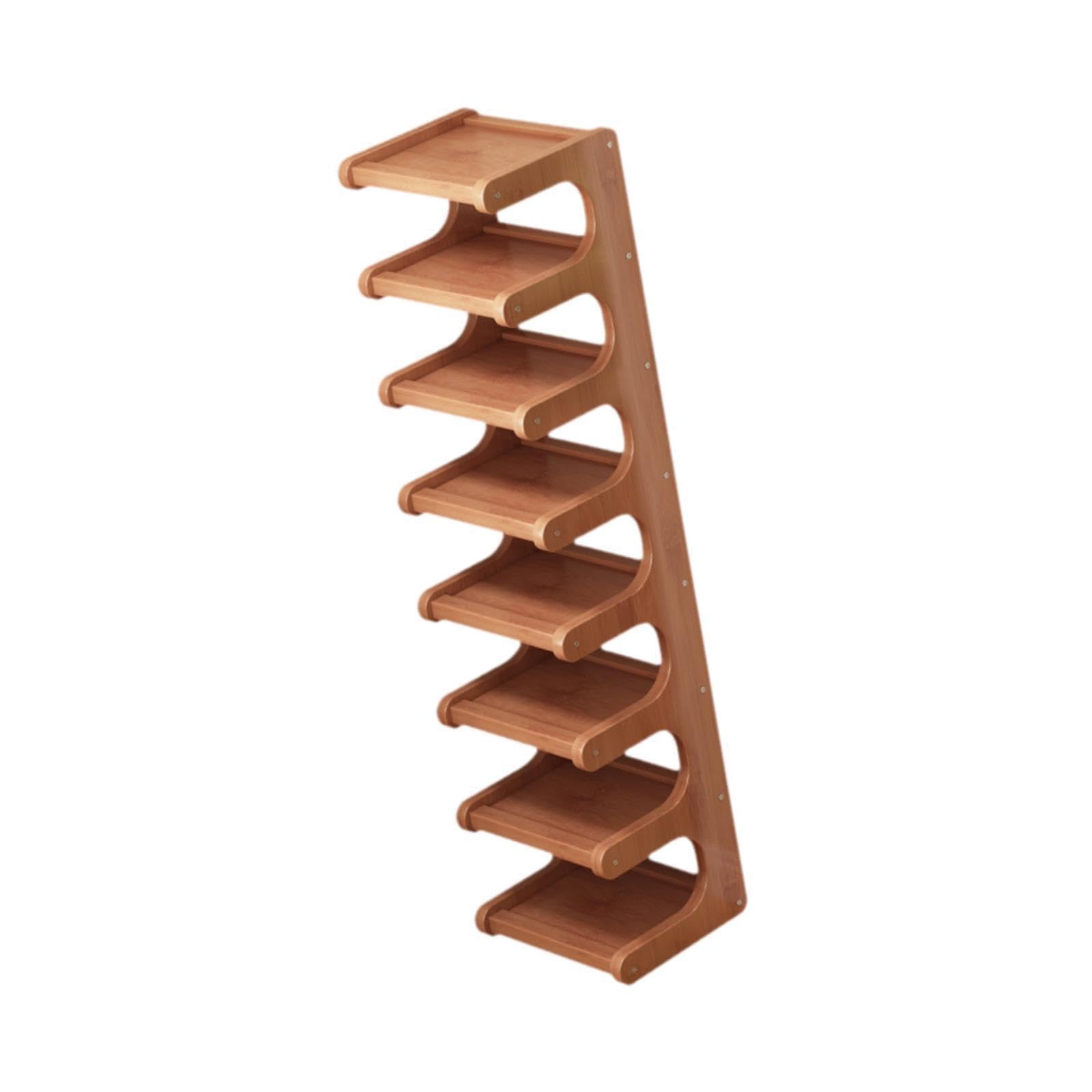 CYDZSRA Chic Bamboo Shoe Storage Stand With 8 Tier Vertical Organization Saves Space While Enhancing Aesthetic Appeal In Homes 8 Tier Vertical Shoe Rack Small Space Closet