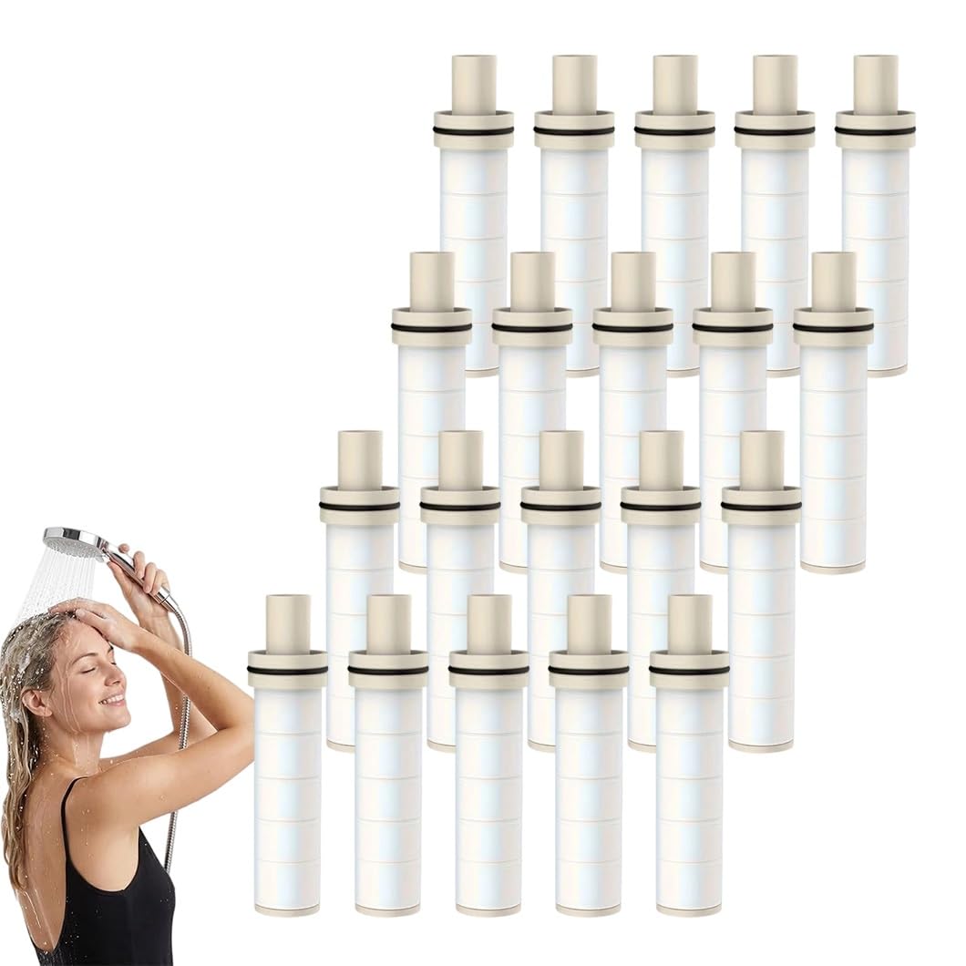 20-Pack Portable Travel Shower Filter Replacements, PP Material, Suitable for Portable Handheld Showers – Ideal for Camping, Hotels