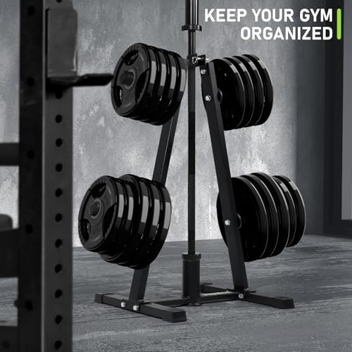 PhysKcal H1 Weight Plate Storage, Weight Plate Rack, Gym Storage for Bumper Plate Storage Holder, Standard Plates, Weight Storage Rack for Barbell - Image 6