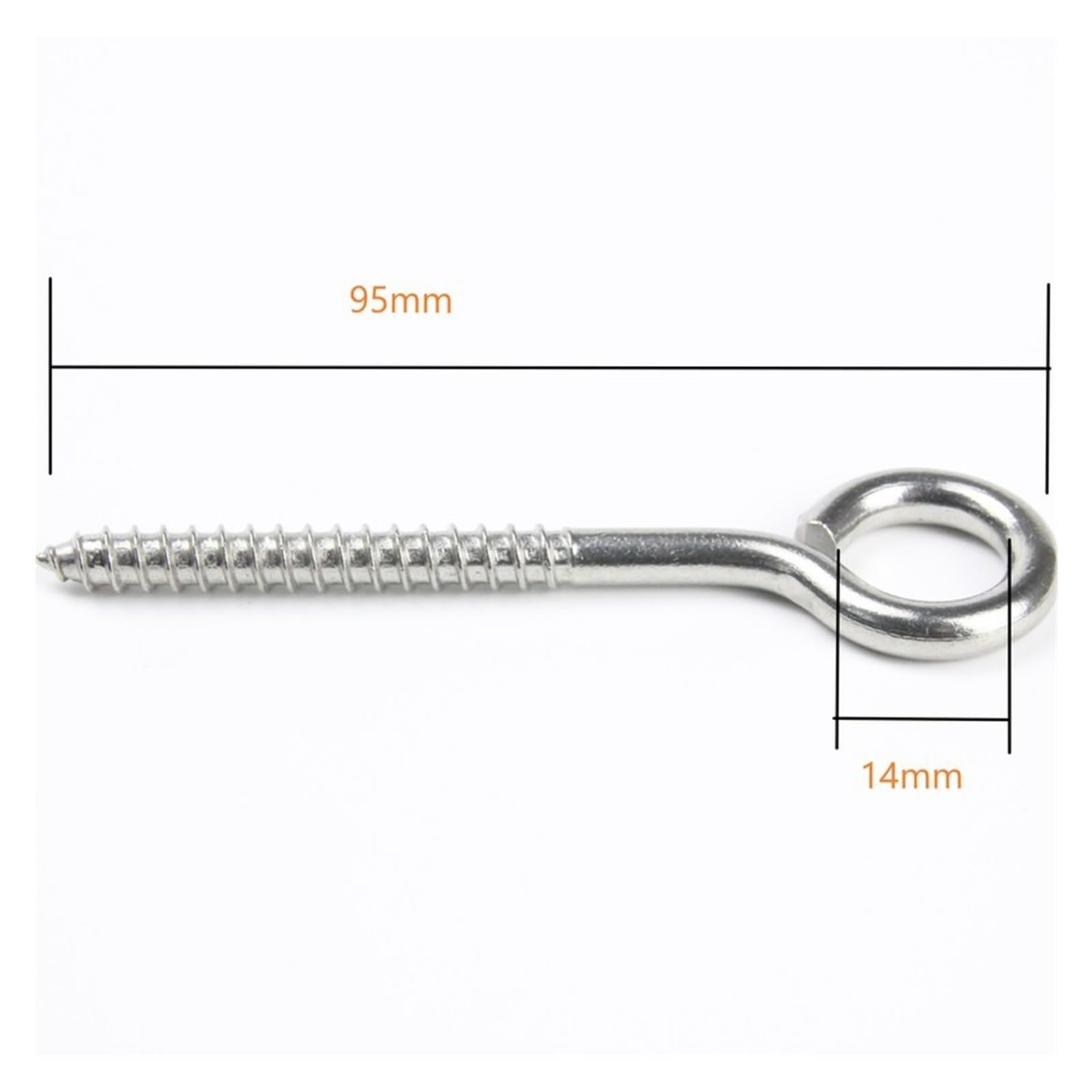 crochets à œil vissés,Crochets de plafond en méta, 2 pièces 95mm grand oeil vis boulon crochet 304 acier inoxydable vis oeil