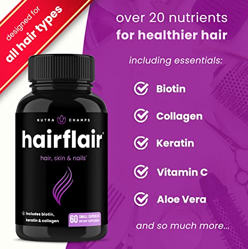 image for NutraChamps HairFlair - Hair Growth Vitamins with Biotin for Healthier