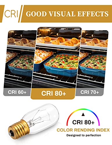 Doresshop 40 Watt Appliance Light Bulb, 4Pack T8 Tubular Incandescent Light Bulbs, Microwave Oven Replacement Bulb, E17 Indicator Intermediate Base, Dimmable, Warm Whte Glow #TOP4