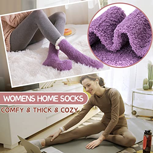 Fuzzy Socks For Women Fluffy Warm Winter Slipper Cozy Cabin Soft Fleece Thick Comfy Stocking Stuffer Sleeping Plush Fleece Bed House Socks Valentines Christmas Mothers Day Gifts For Mom Her 6 Pairs #TOP5