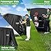 10L0L Golf Cart Cover 2/4/4+2 Passenger for Yamaha EZGO Club Car, Heavy Duty 420D Waterproof Windproof Durable Polyester Golf Cart Cover with 3 Zipper Doors for All-Weather Protection - Black